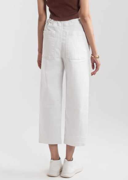 White Pleat Jeans 