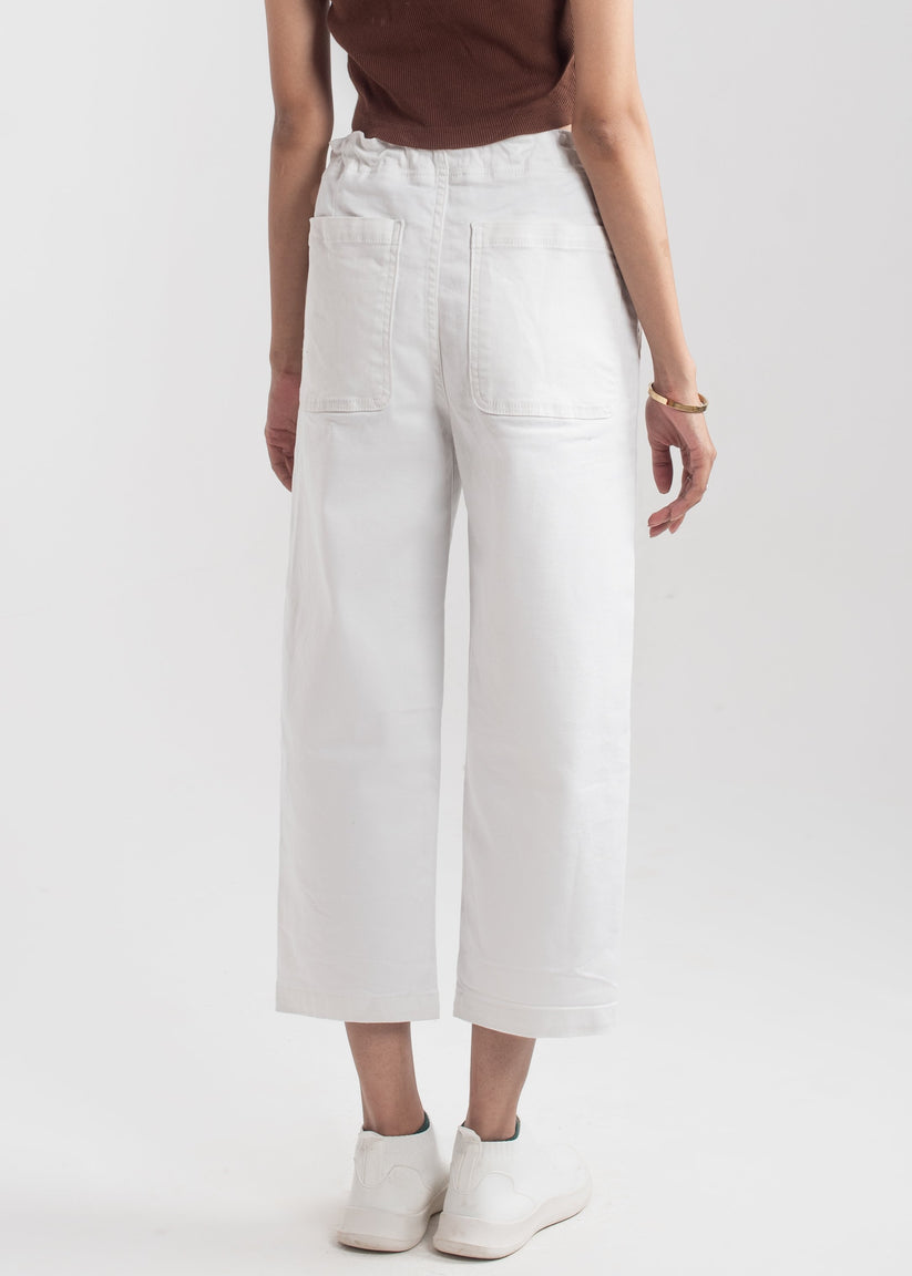 White Pleat Jeans 