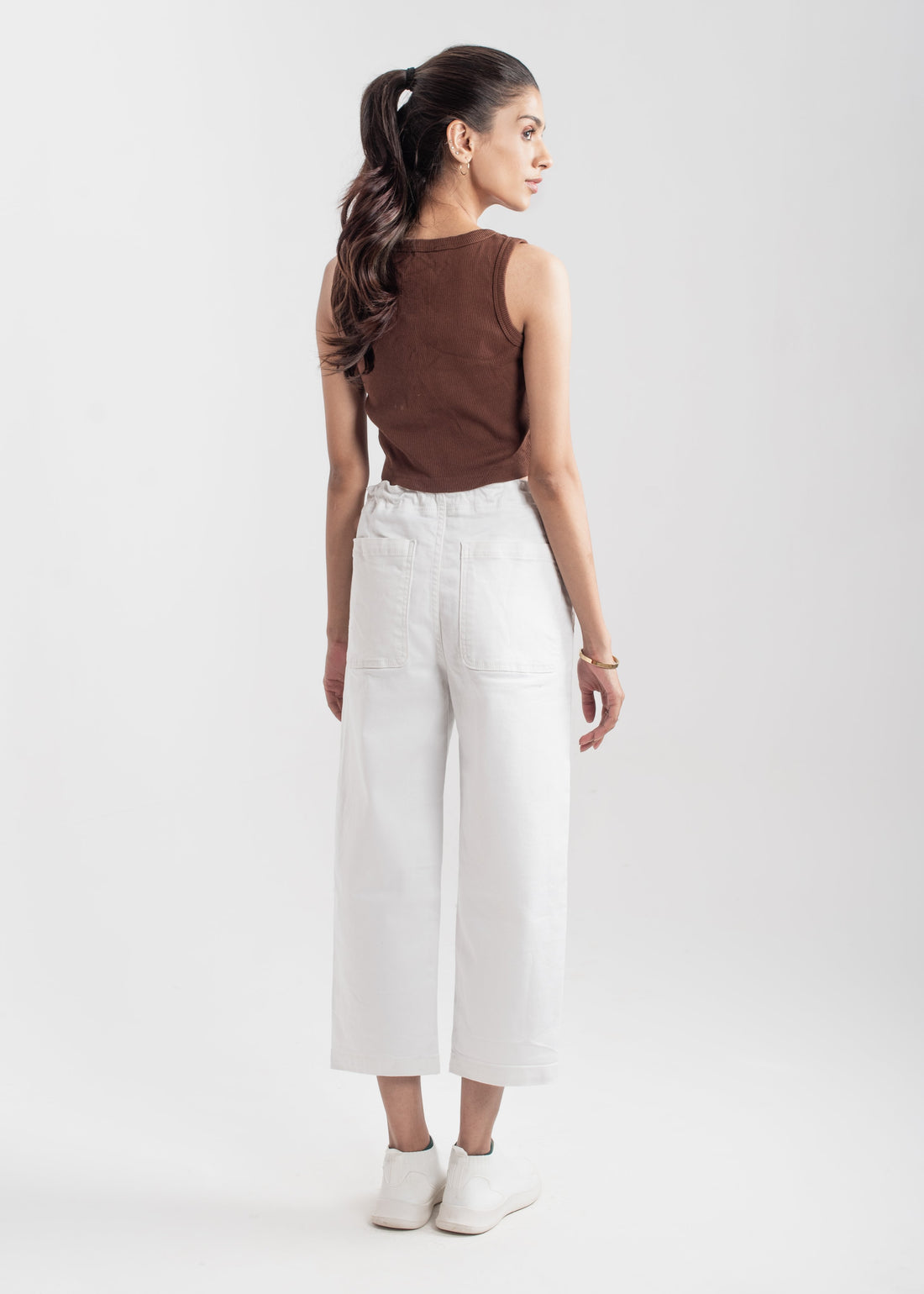 White Pleat Jeans 