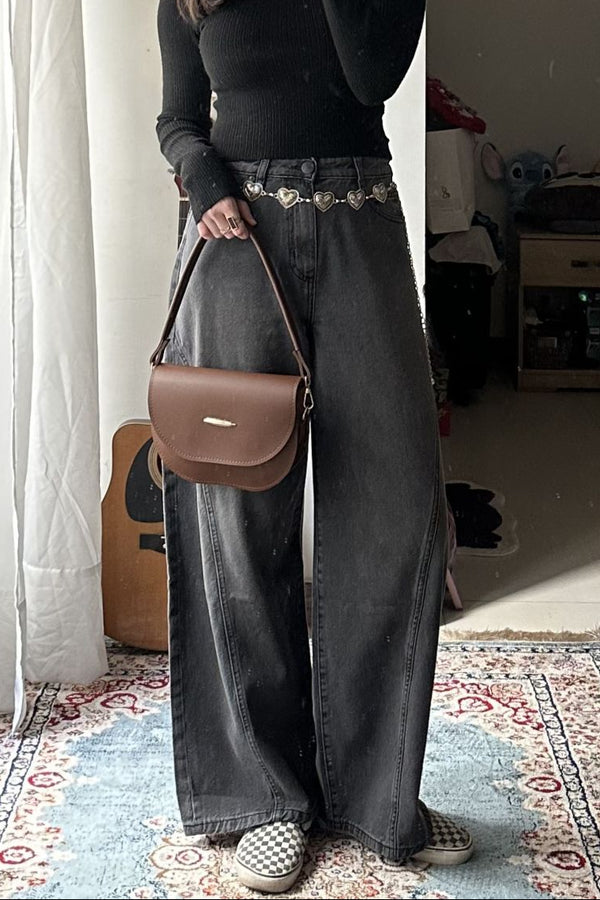 Charcoal Skater Jeans with Seam Women