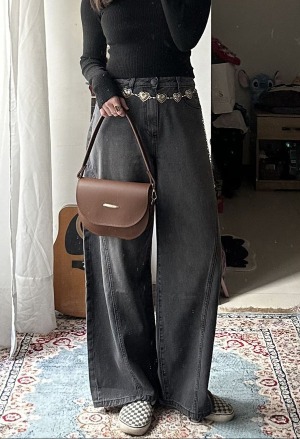Women's Charcoal Skater Jeans with Seam