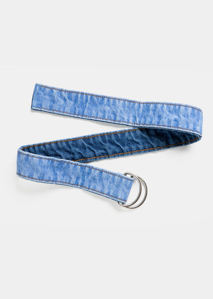 Women's Denim Belt in Blue with a Buckle
