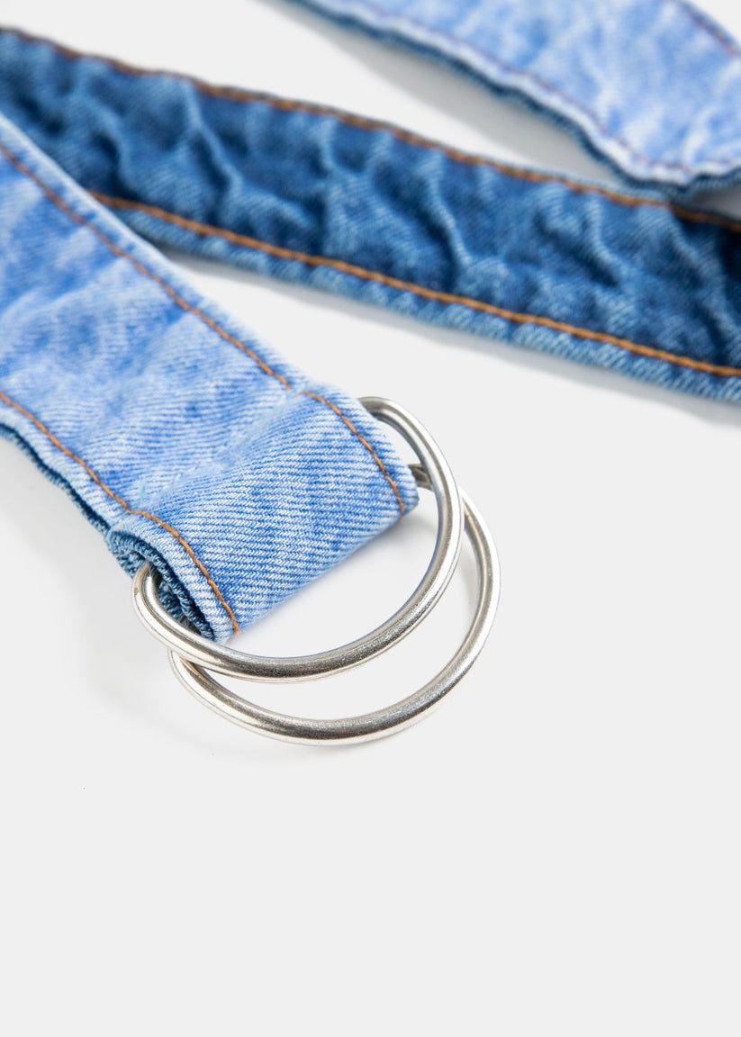 Women's Denim Belt in Blue with a Buckle