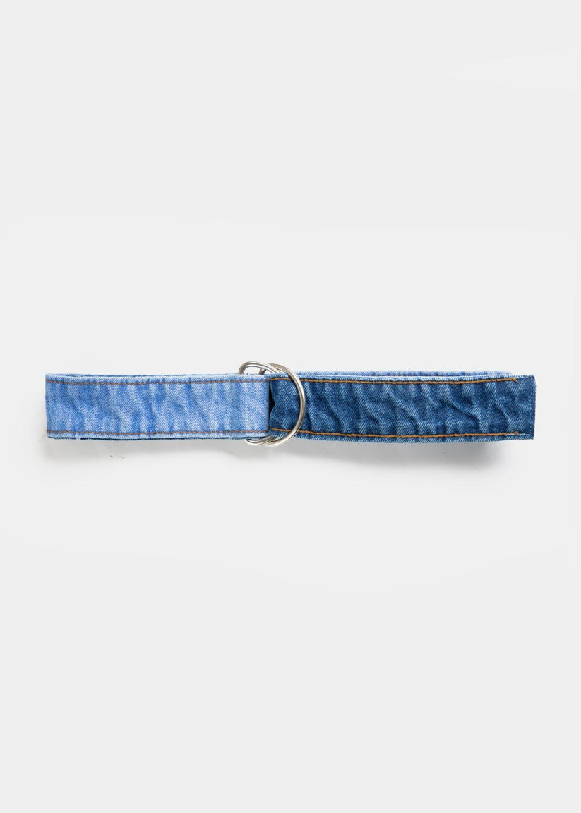 Women's Denim Belt in Blue with a Buckle