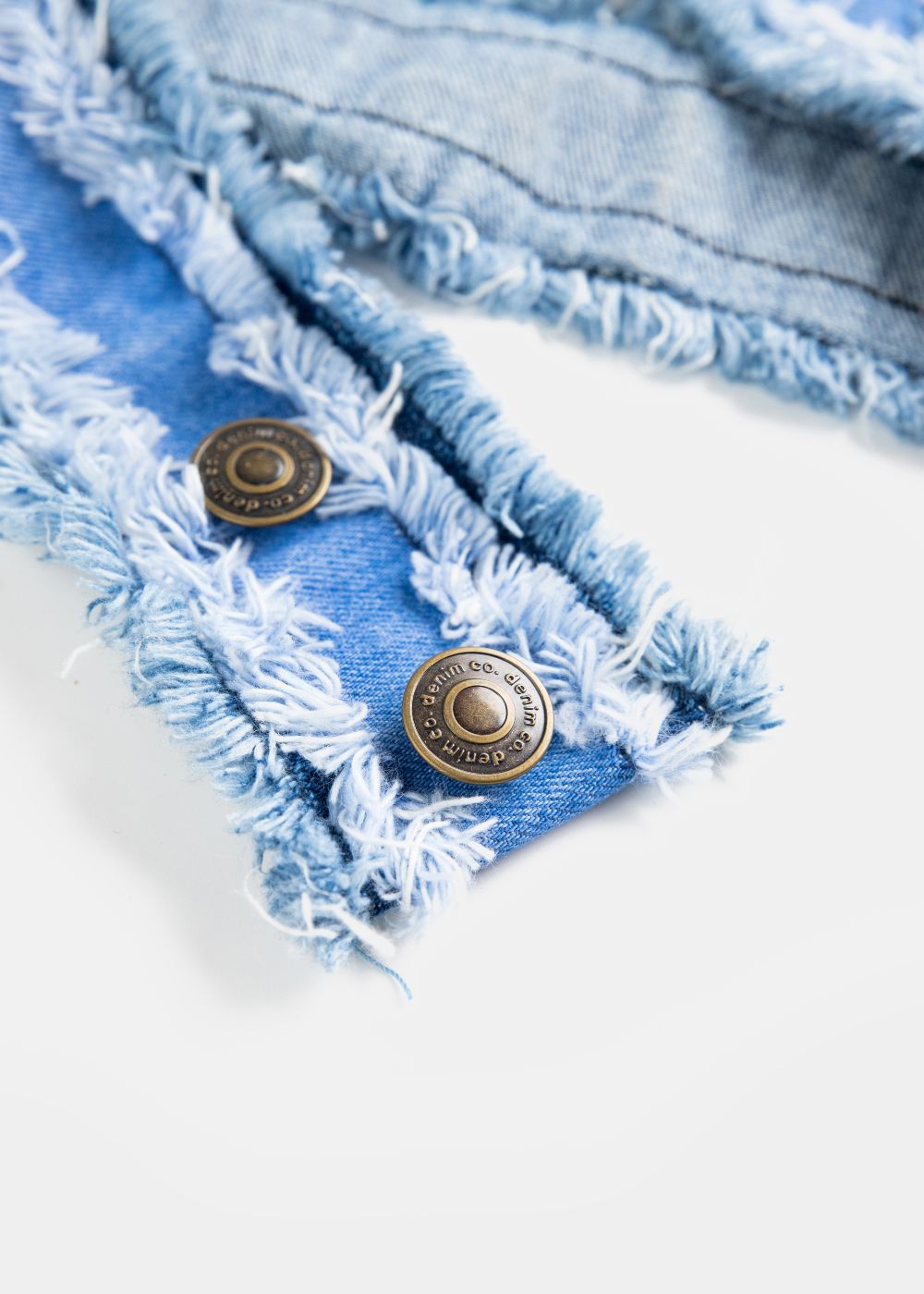 Women's Denim Belt in Blue with Buttons