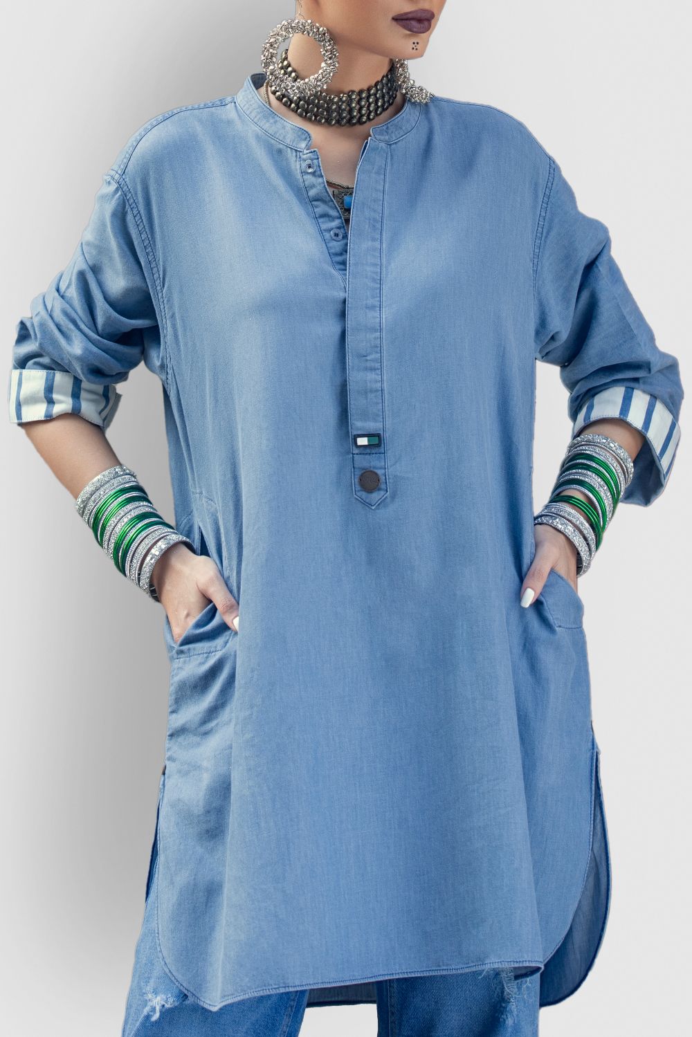 Women's Denim Fusion Kurta 