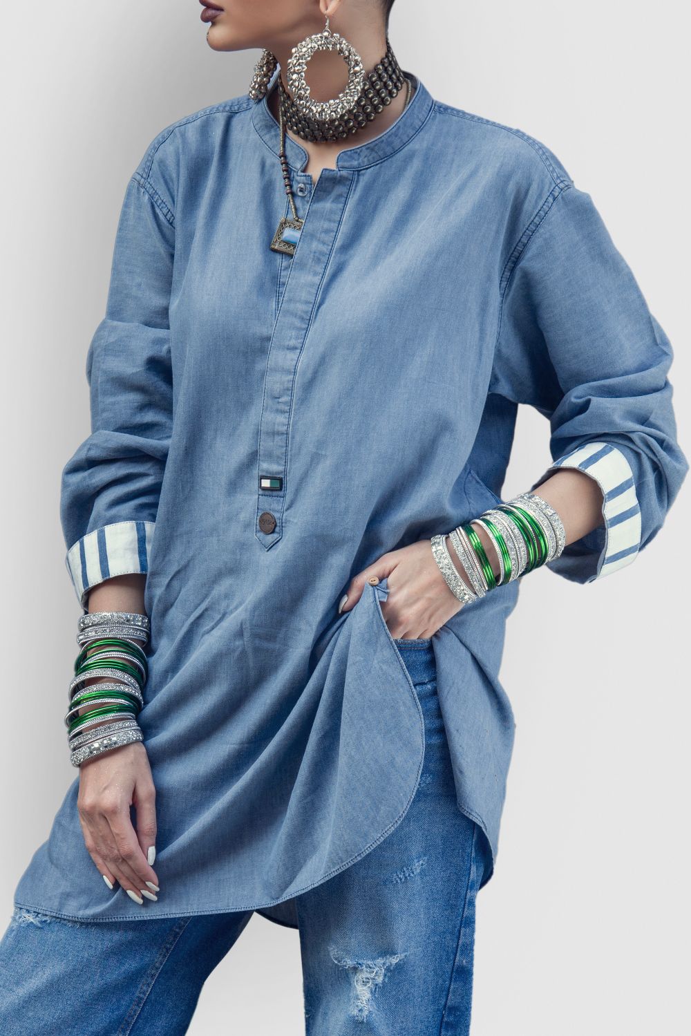 Women's Denim Fusion Kurta 