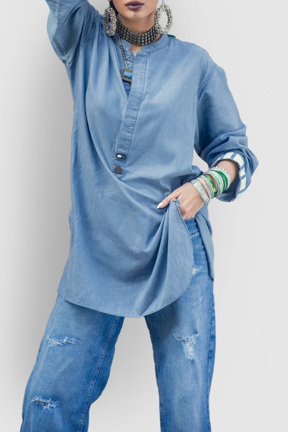 Women's Denim Fusion Kurta 