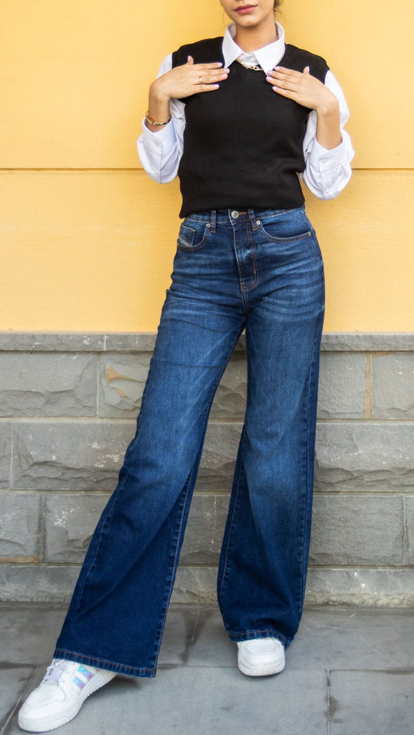 Women's Flare Jeans in  Dark Blue 