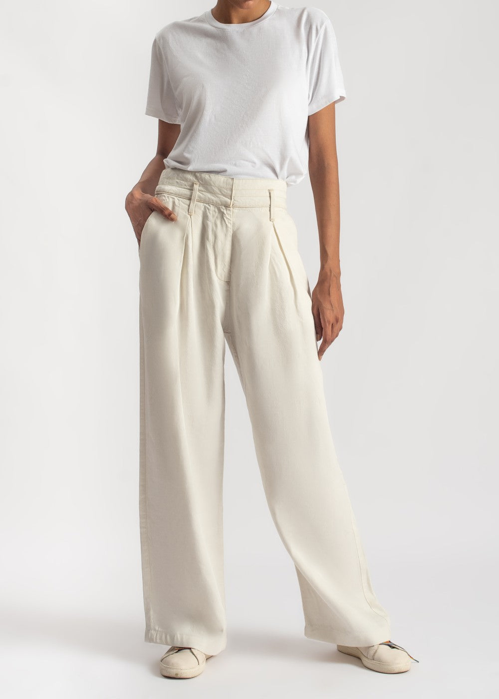 Women's Loose-Fit Palazzo Pants in White