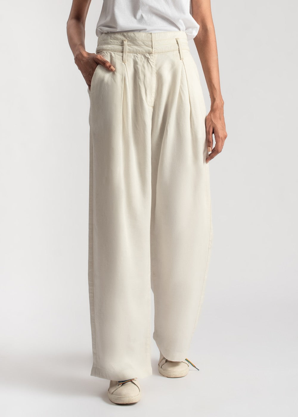 Women's Loose-Fit Palazzo Pants in White