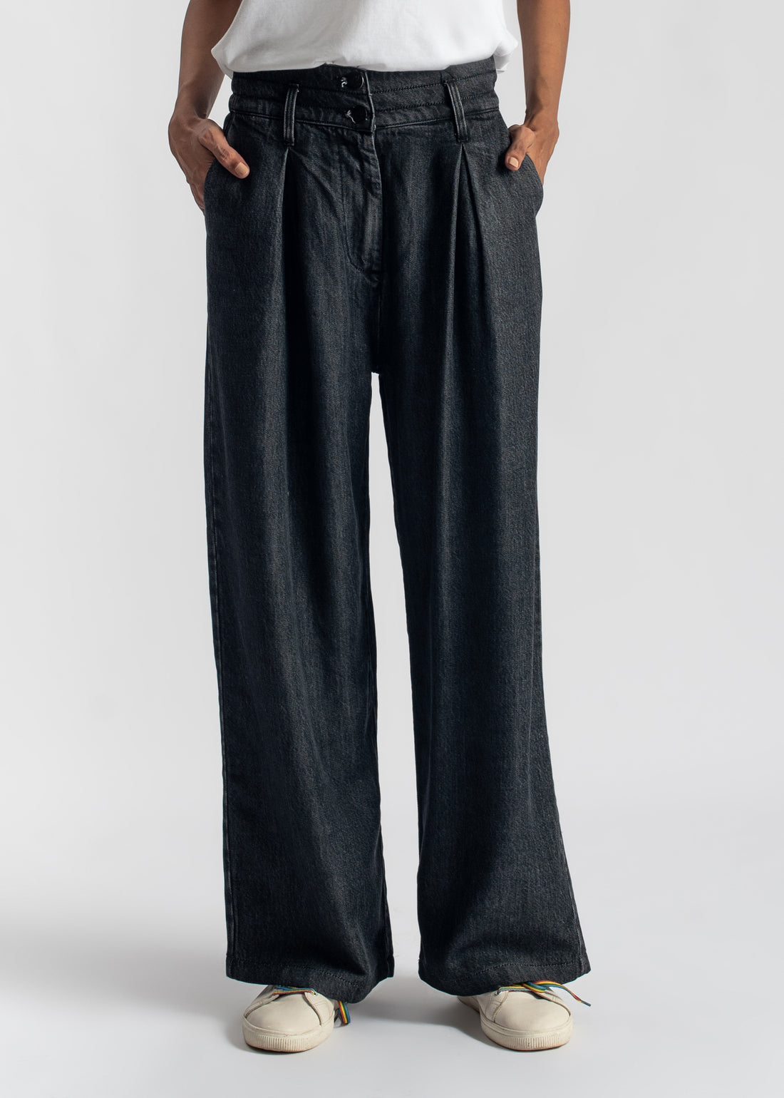 Women's Palazzo Pants in Kohl Grey Featuring a Relaxed Loose Fit Style