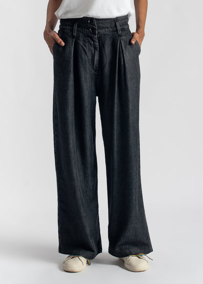 Women's Palazzo Pants in Kohl Grey Featuring a Relaxed Loose Fit Style