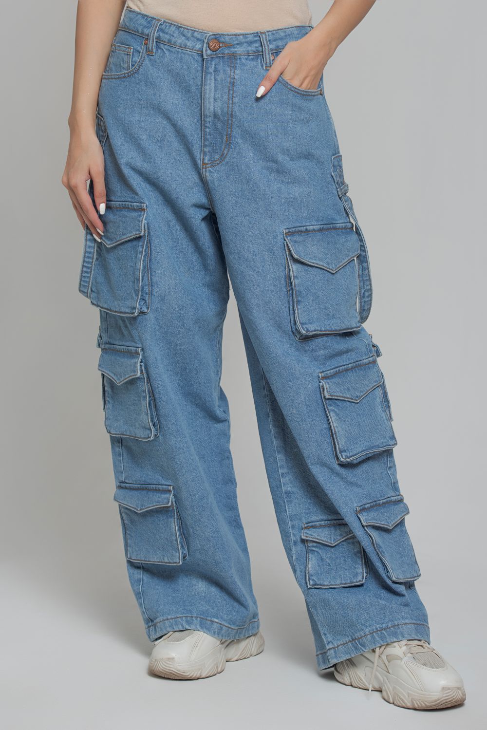 Women's Utility Cargo Pants in Blue