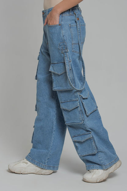 Women's Utility Cargo Pants in Blue