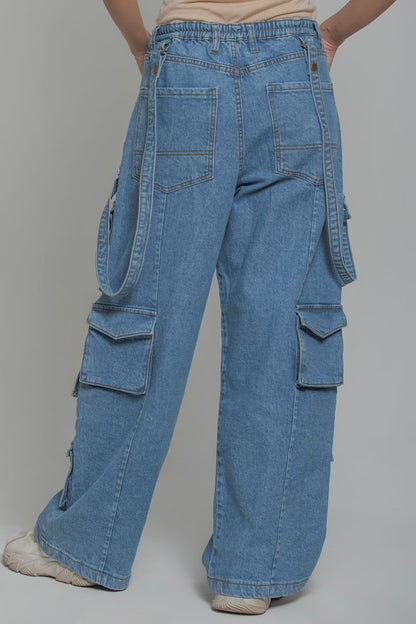Women's Utility Cargo Pants in Blue