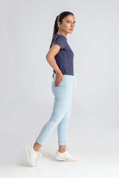 Casual Denim Jeggings - Pastel Blue