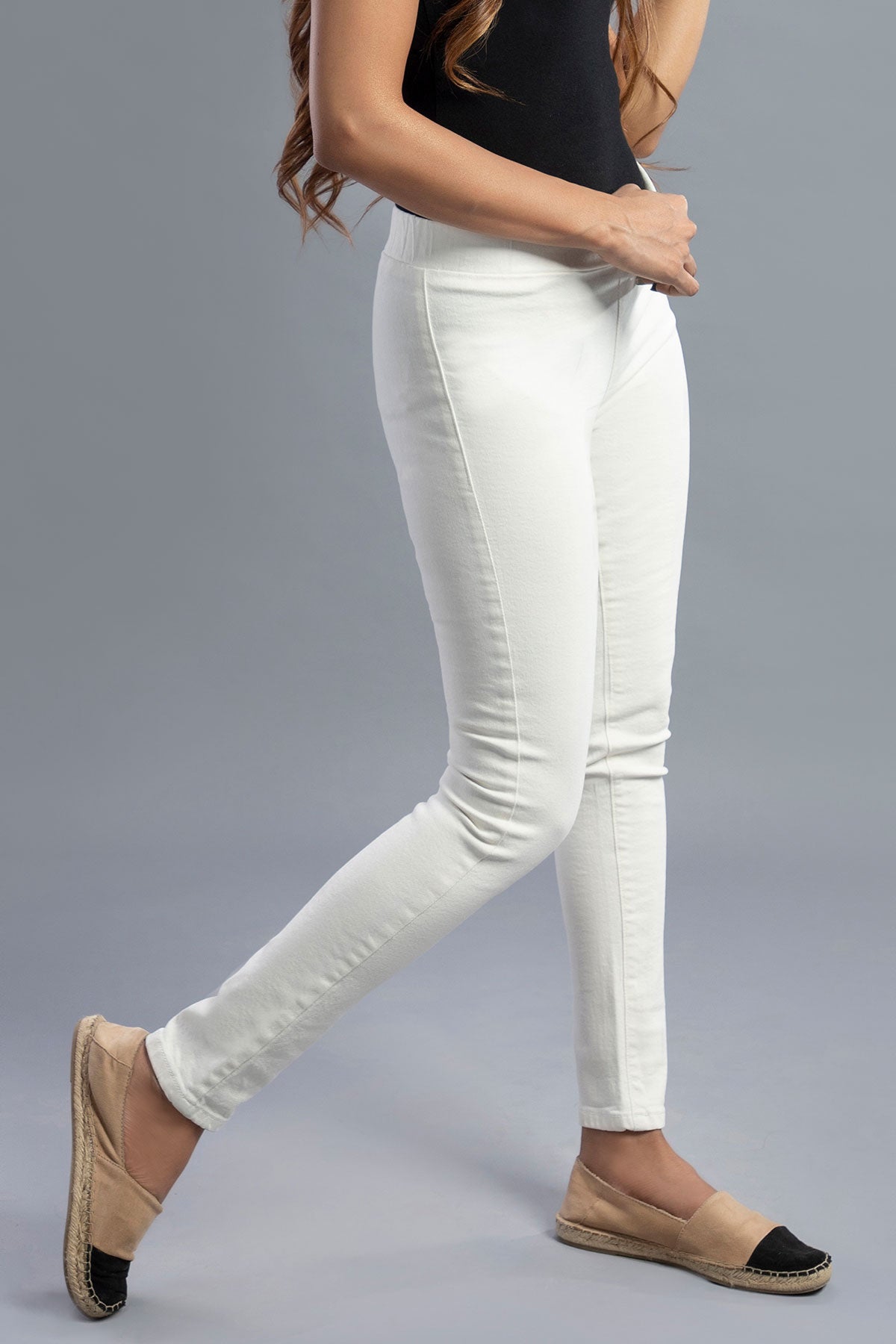 Mid Rise Stretchable Jeggings (White) – 1947 Denim Co