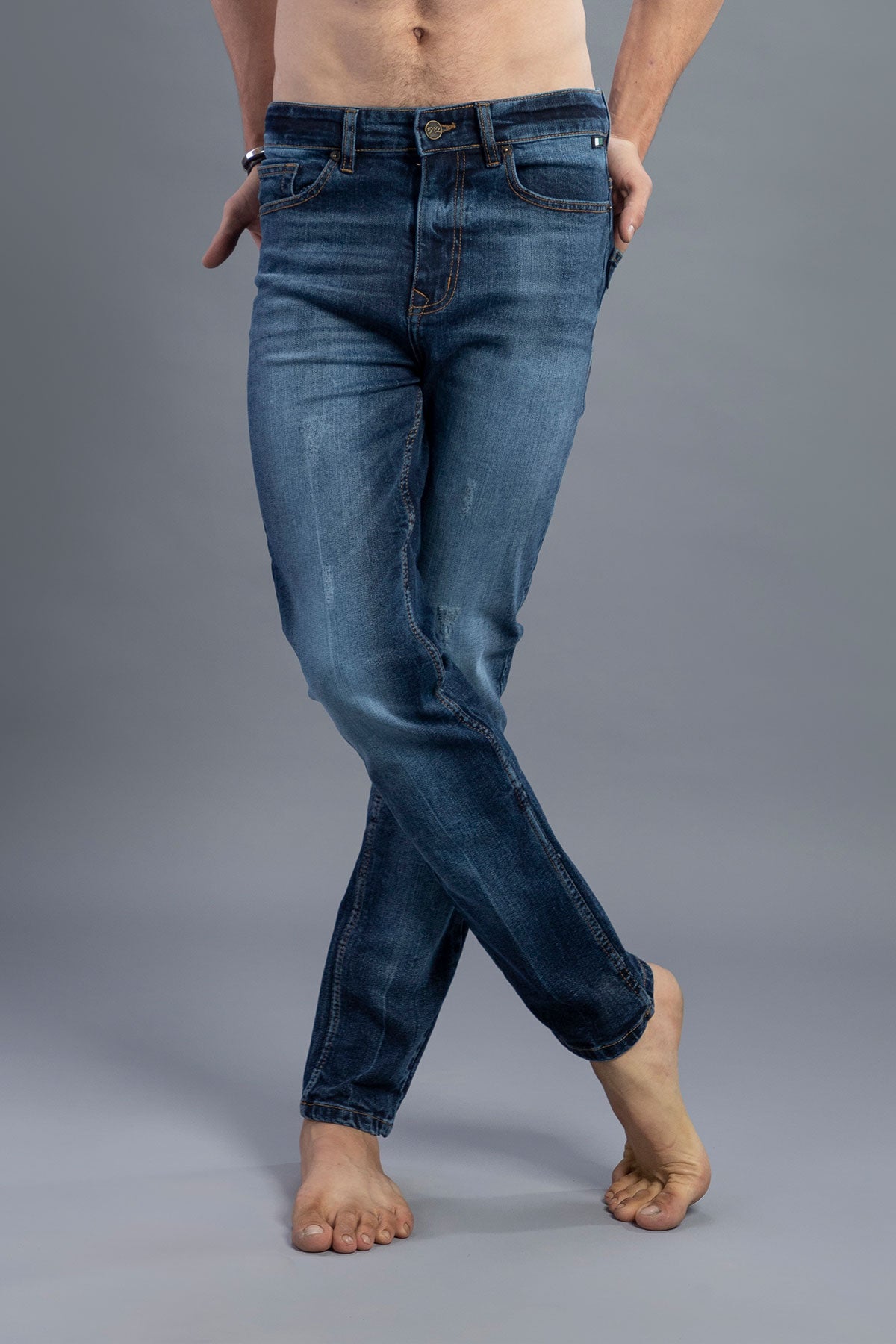 Stretchable Slim Fit Jeans (Mid Blue)