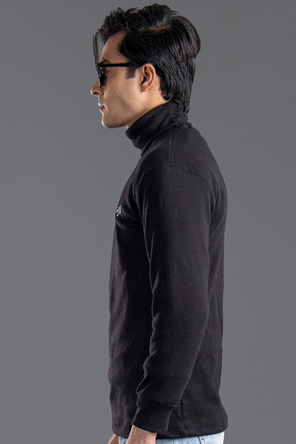 Black Hi-Neck  Sweatshirt