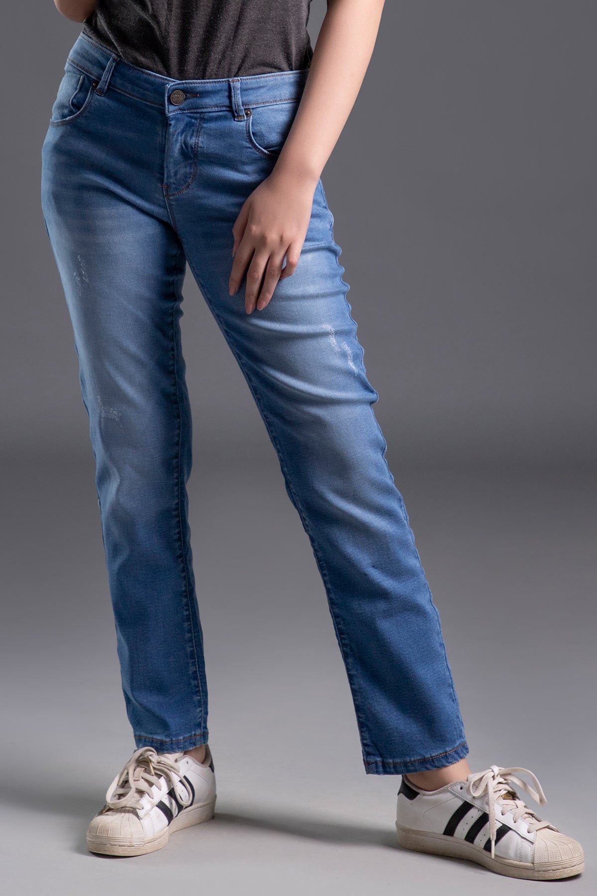 Mid Rise Slim-Fit Stretchable Jeans (Light Blue) ( RUSSIAN LAKE )