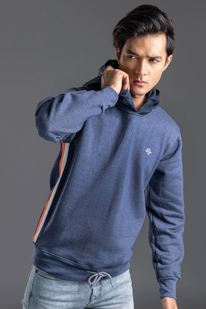 Light Blue Hoodie with side twill