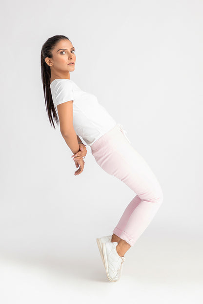 Casual Denim Jeggings - Pink