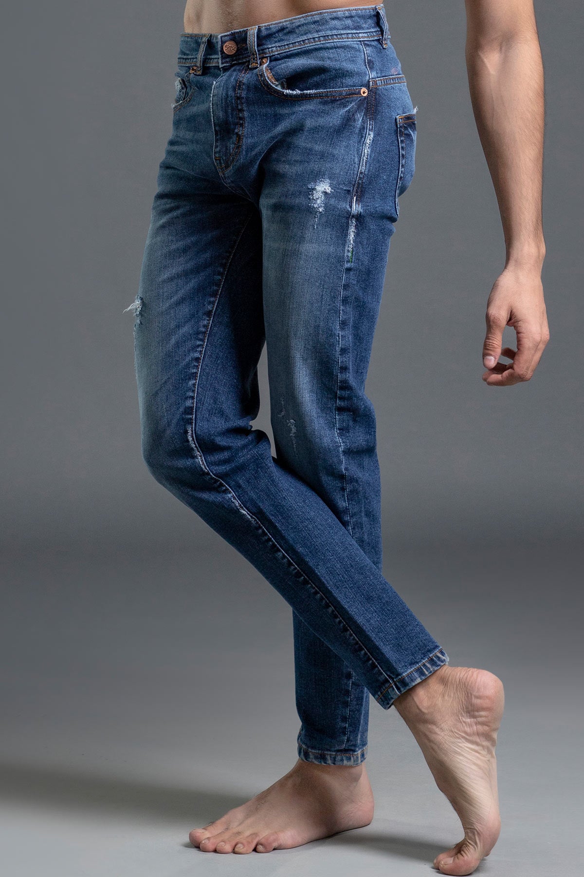 Skinny Mid Rise Jeans (Blue) (Dark horse )