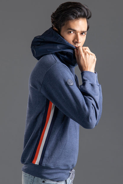 Light Blue Hoodie with side twill