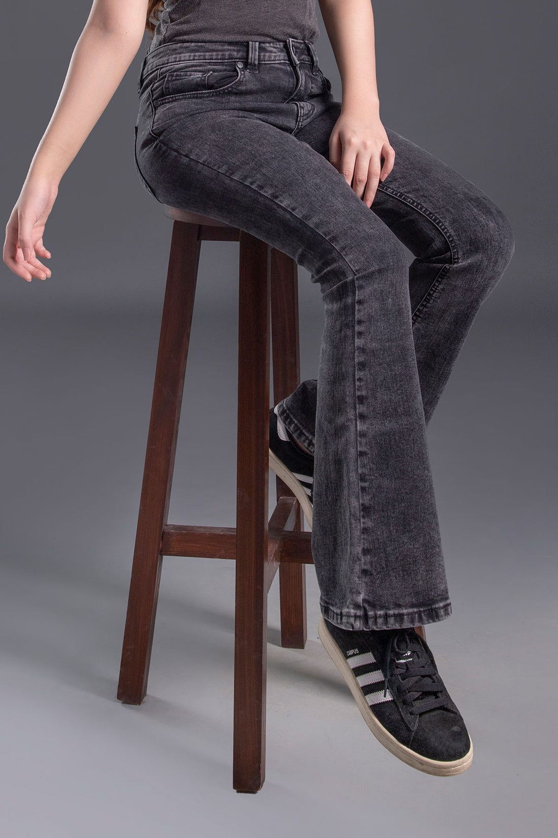 Black Caregiver Bootcut Jeans