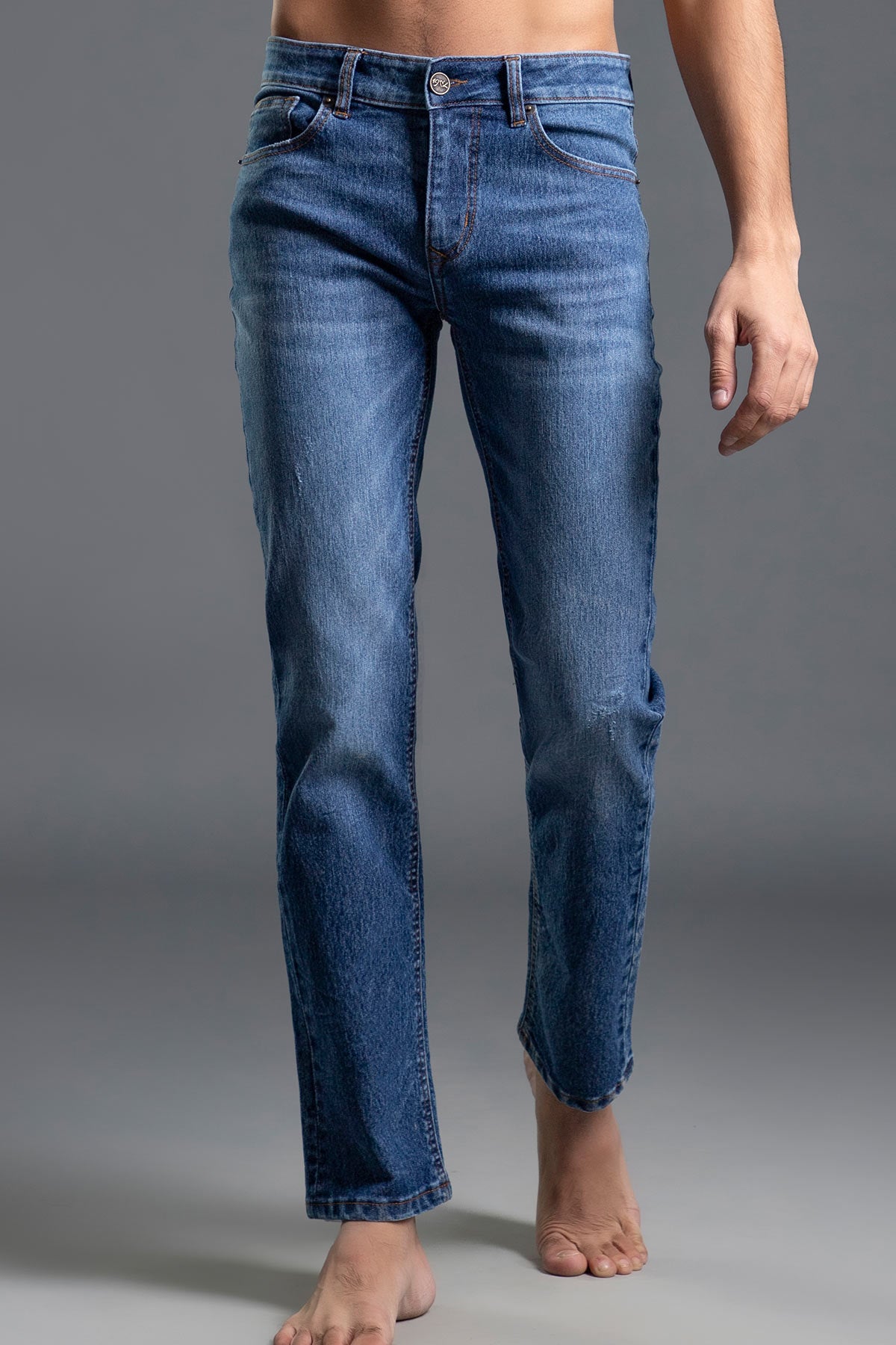 Slim-Fit Stretchable Denim Jeans (Light Blue) (ROCKFELLER)