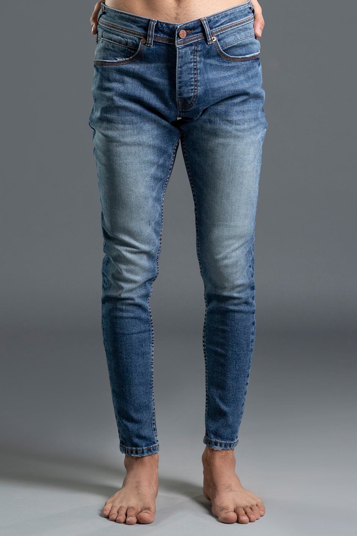 Skinny Stretchable Mid Rise Jeans (Blue)