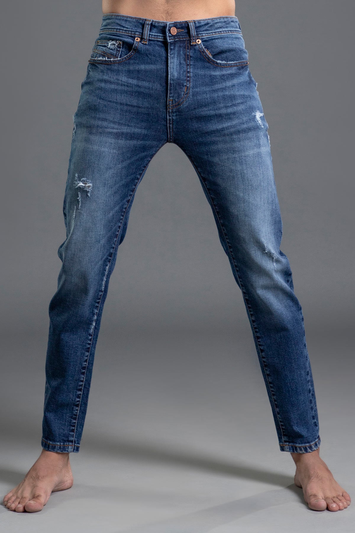 Skinny Mid Rise Jeans (Blue) (Dark horse )