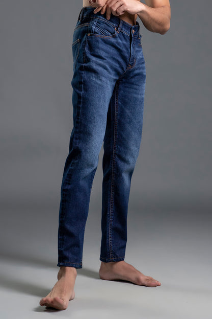 Stretchable Slim-Fit Denim Jeans (Blue)