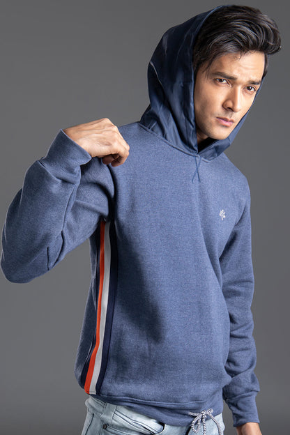 Light Blue Hoodie with side twill