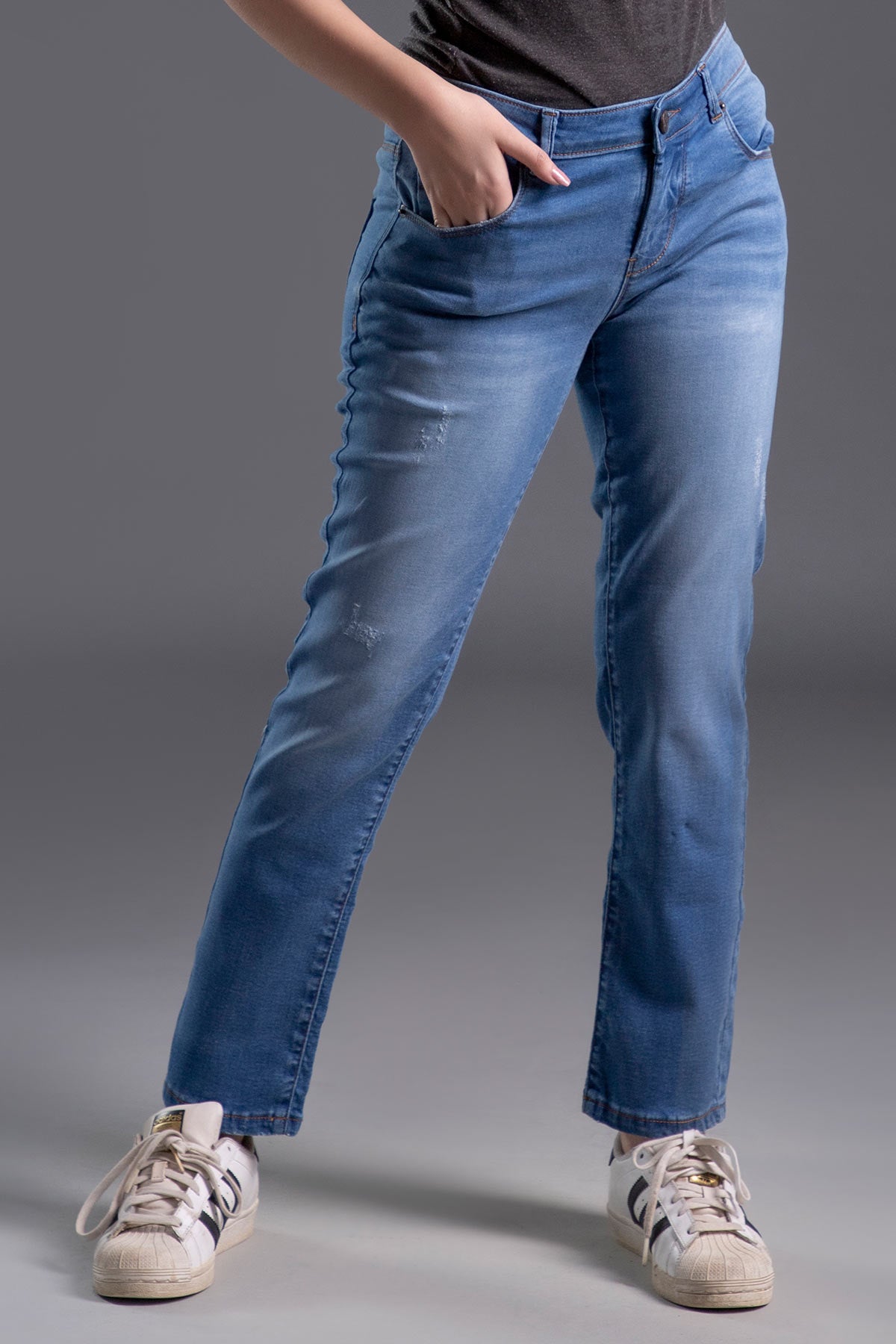 Mid Rise Slim-Fit Stretchable Jeans (Light Blue) ( RUSSIAN LAKE )