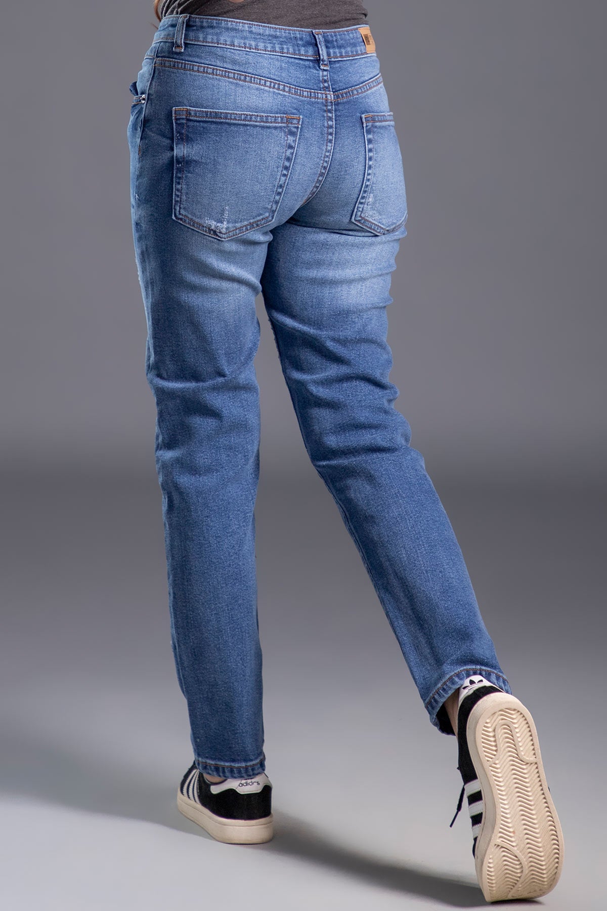 Mid Waist Slim-Fit Stretchable Jeans (Light Blue) ( MISTRESS )