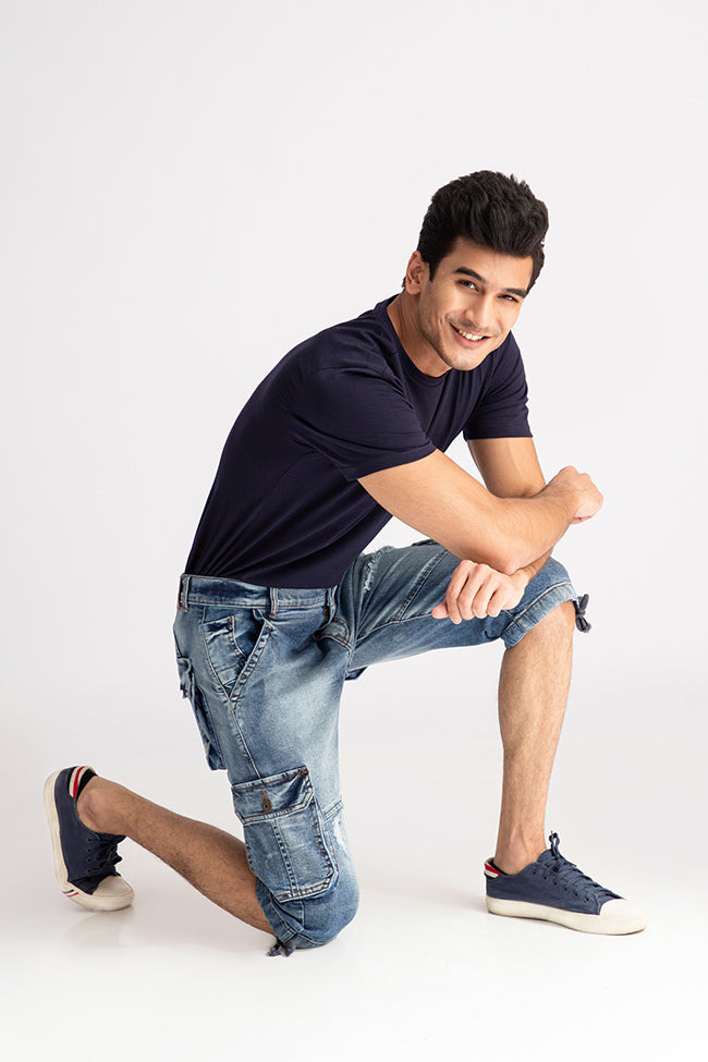 Cargo Vintage Denim Shorts