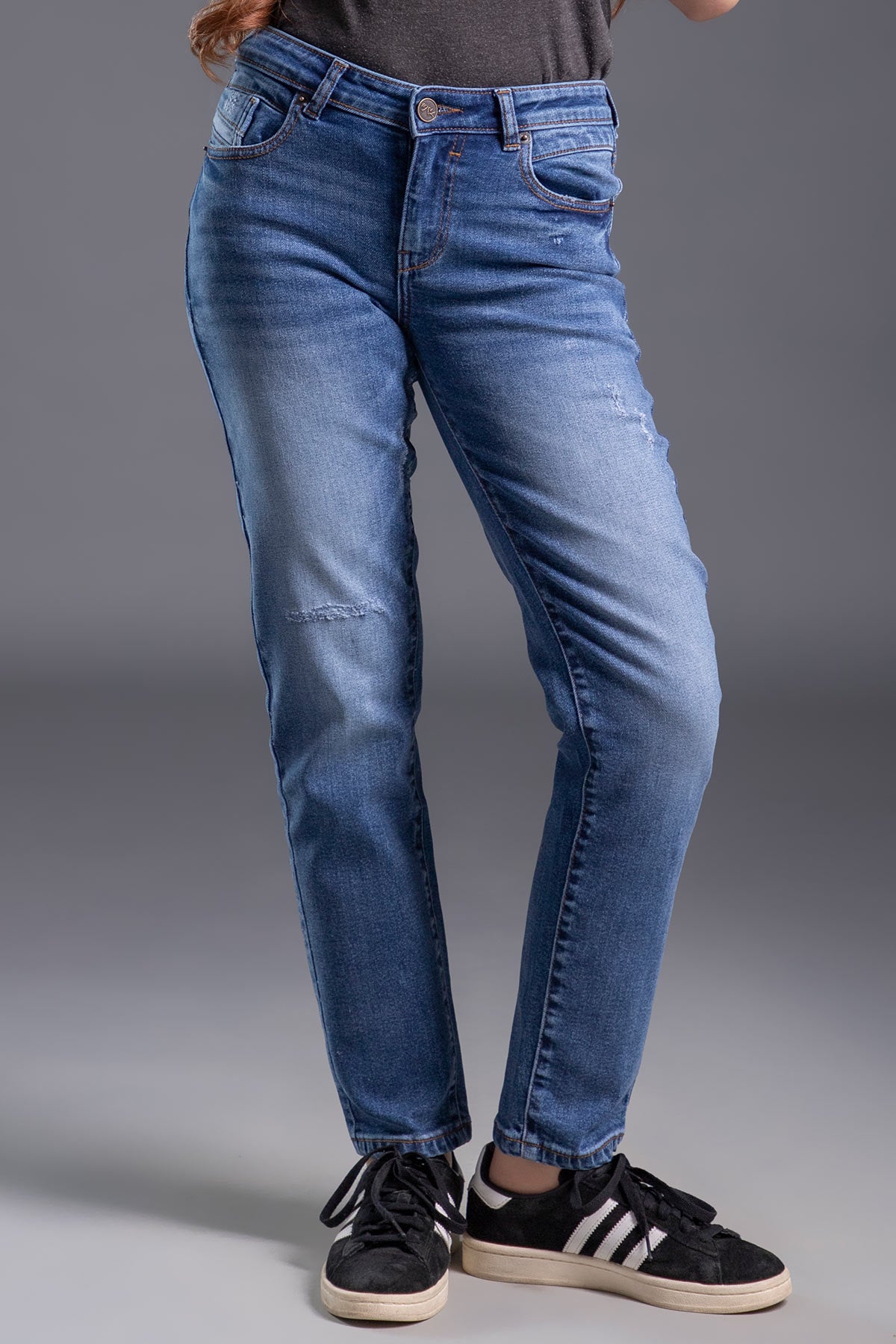 Mid Waist Slim-Fit Stretchable Jeans (Light Blue) ( MISTRESS )