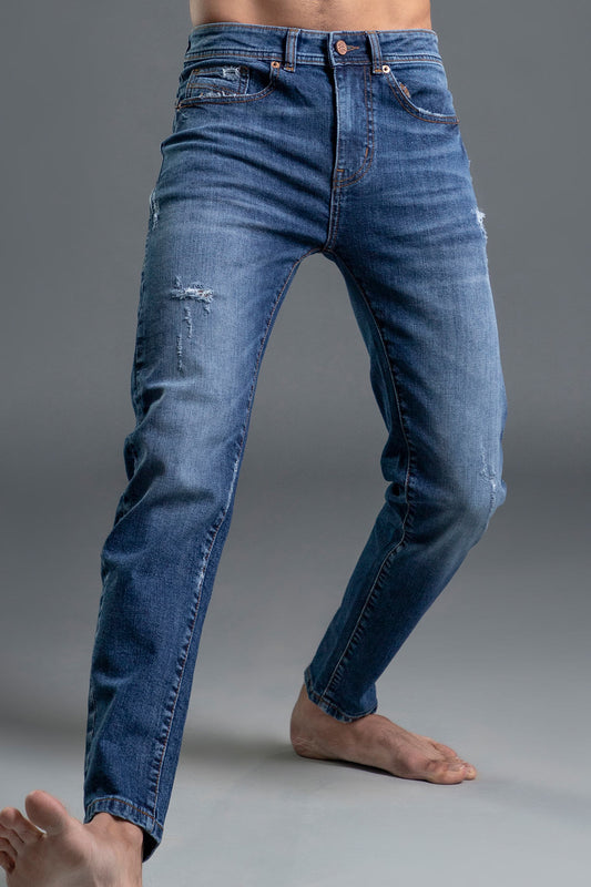 Skinny Mid Rise Jeans (Blue) (Dark horse )