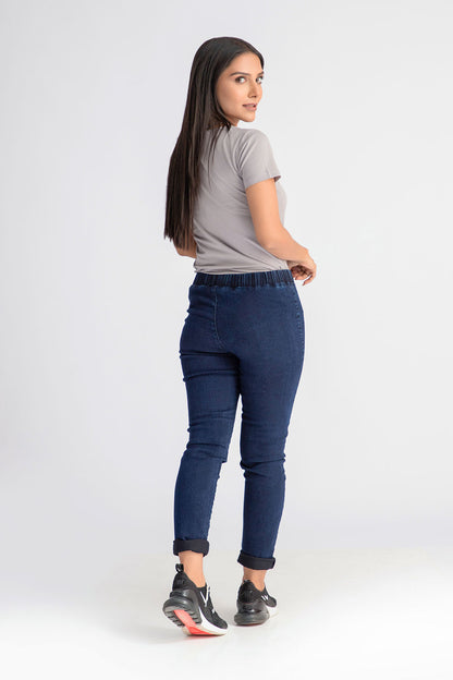 Casual Denim Jeggings - Dark Blue 2.0 ( RAFAELLA )