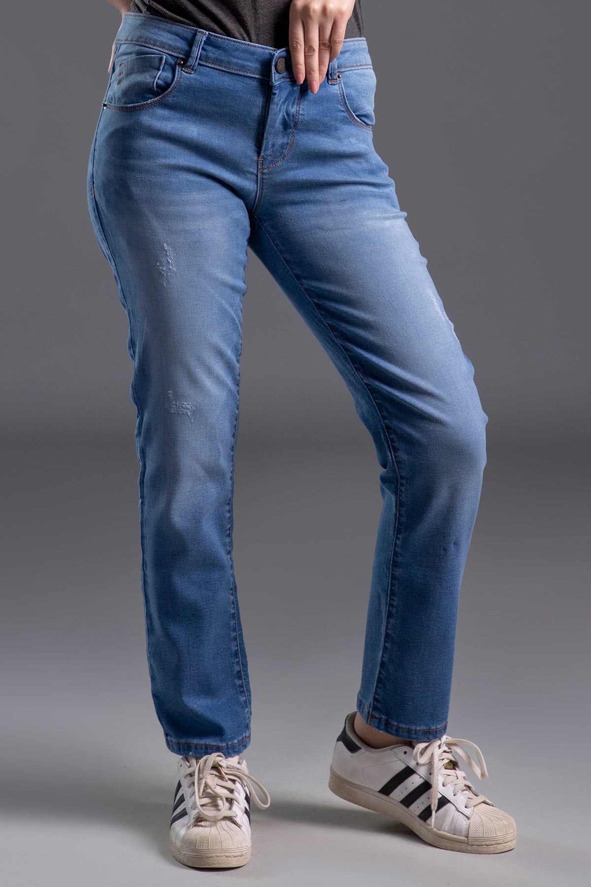 Mid Rise Slim-Fit Stretchable Jeans (Light Blue) ( RUSSIAN LAKE )