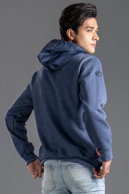 Light Blue Hoodie with side twill