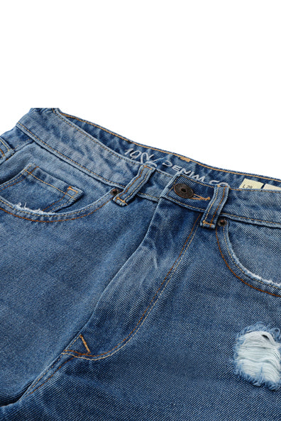 High-waisted Women's Flare Jeans in Light Blue