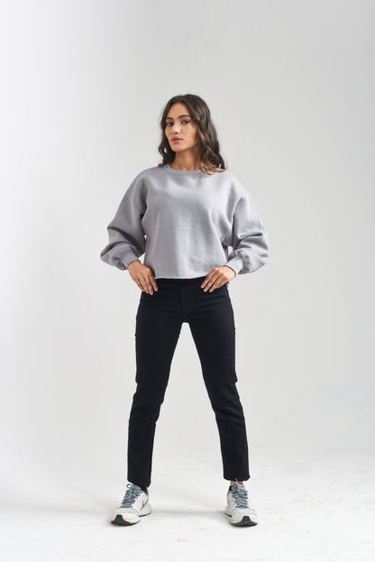 Women's Grey Crop Top