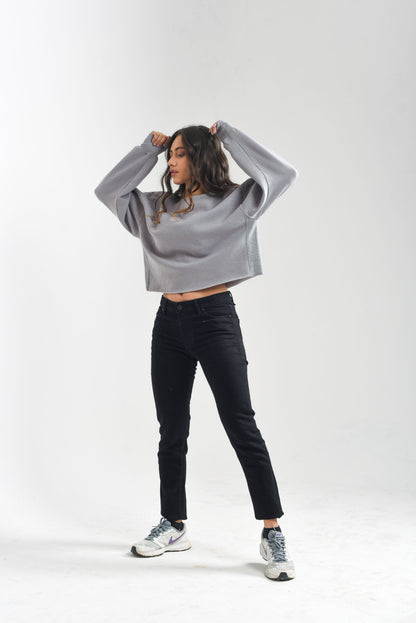 Women's Grey Crop Top