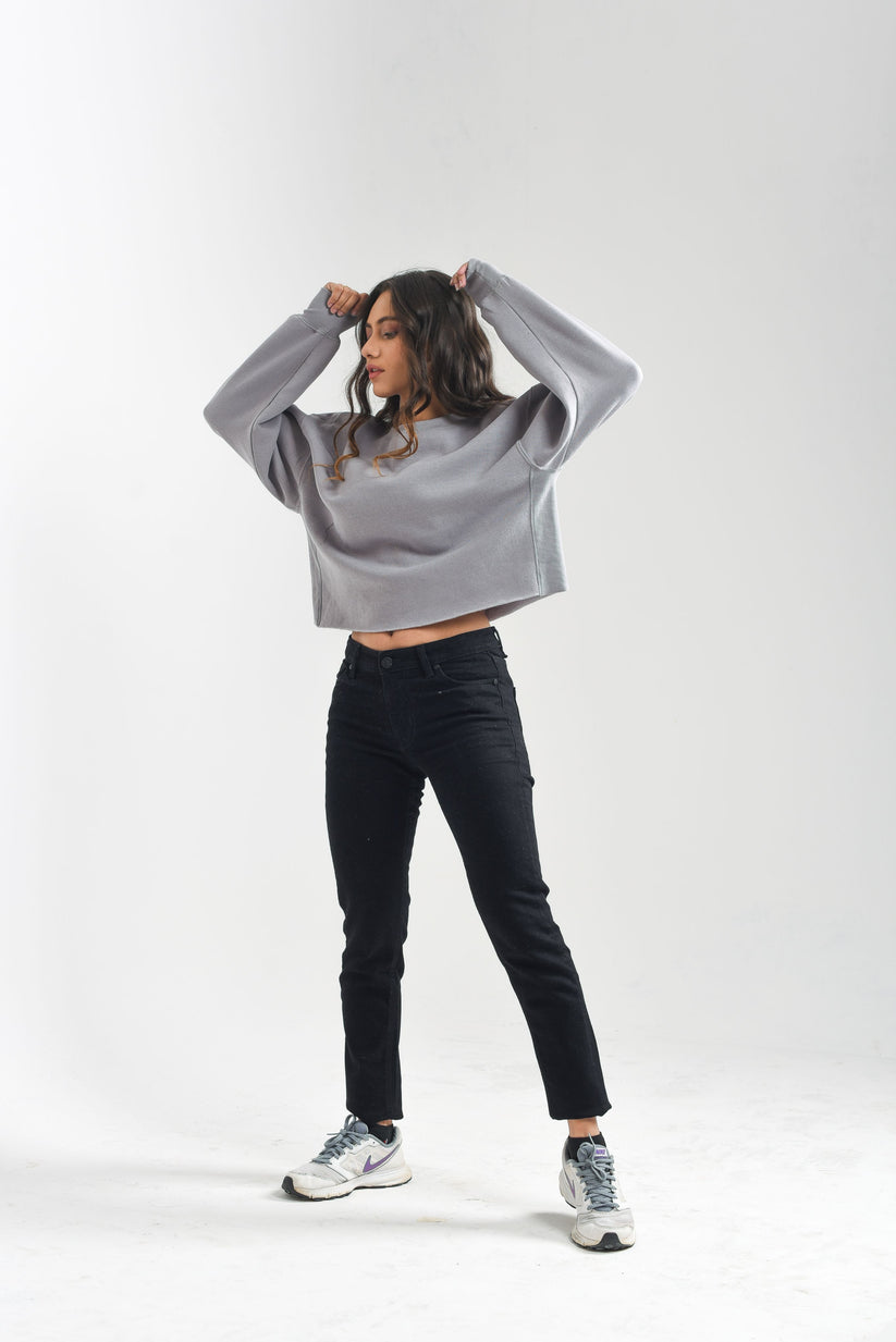 Women's Grey Crop Top
