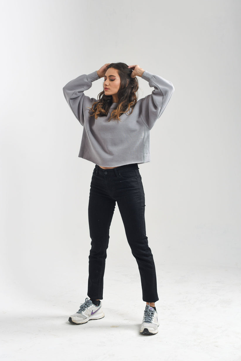 Women's Grey Crop Top