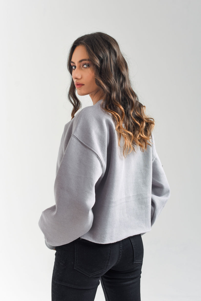 Women's Grey Crop Top