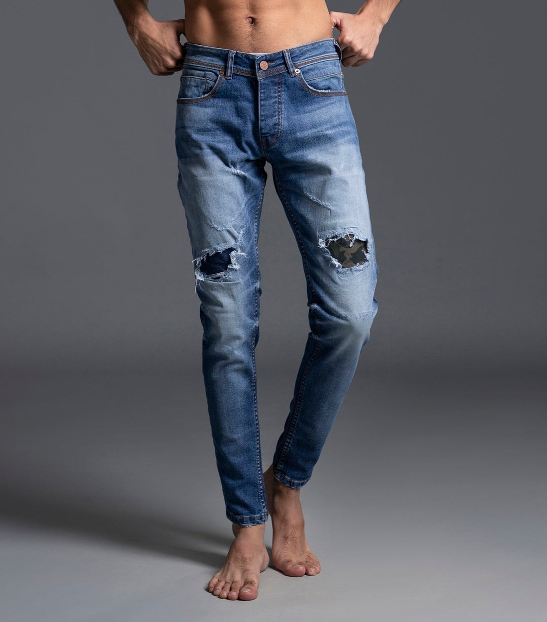 Sculpt Patched Skinny Jeans